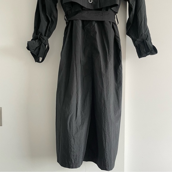 Vintage Black Trench Coat - Picture 4 of 9